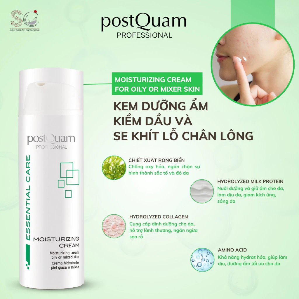 Kem dưỡng ẩm kiềm dầu PostQuam Moisturizing Cream